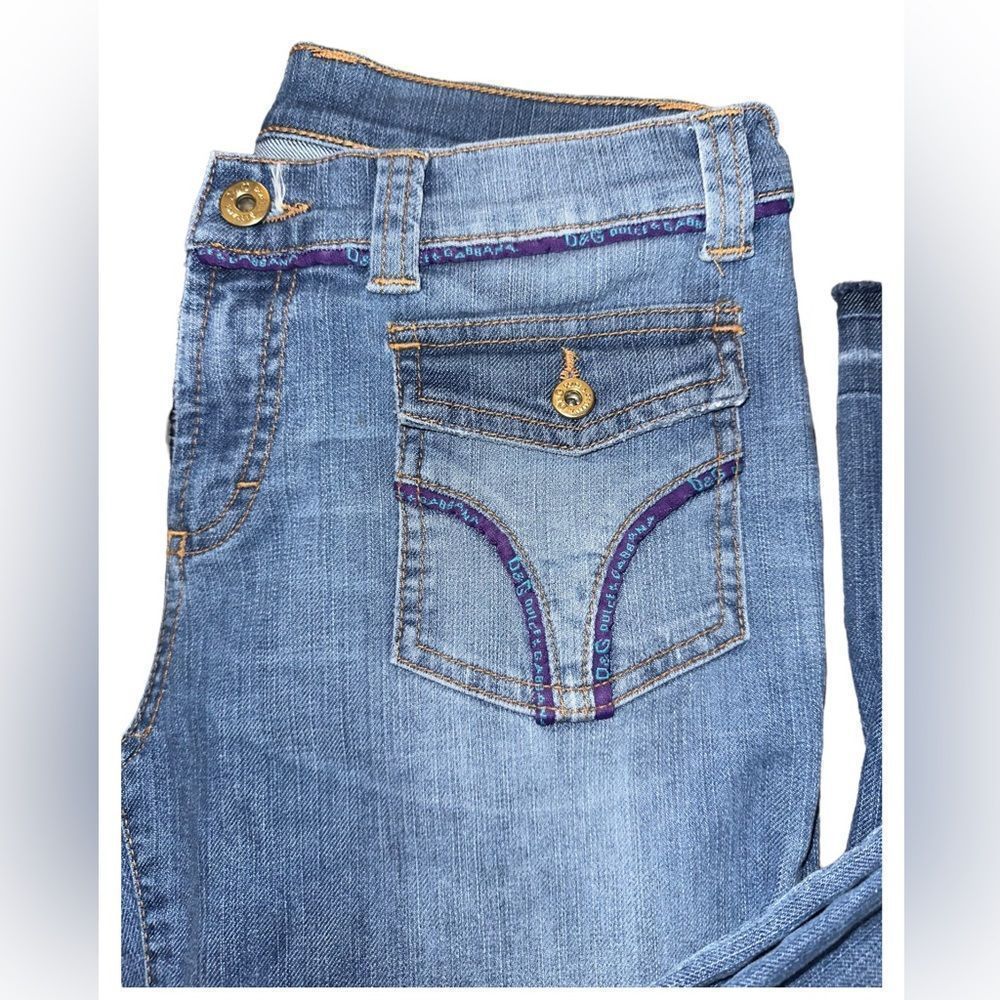 🎉HP🎉 Dolce & Gabbana vintage rare women’s Denim Jeans with purple accent…
